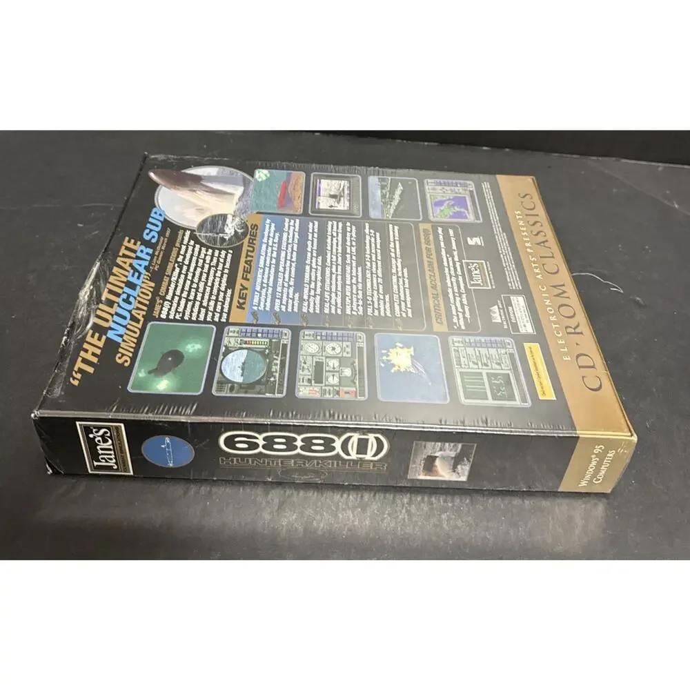 Jane's Combat Simulation 688(I) Hunter/Killer Sub PC CD-ROM Sealed Box Damage